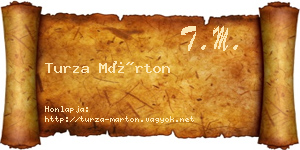 Turza Márton névjegykártya